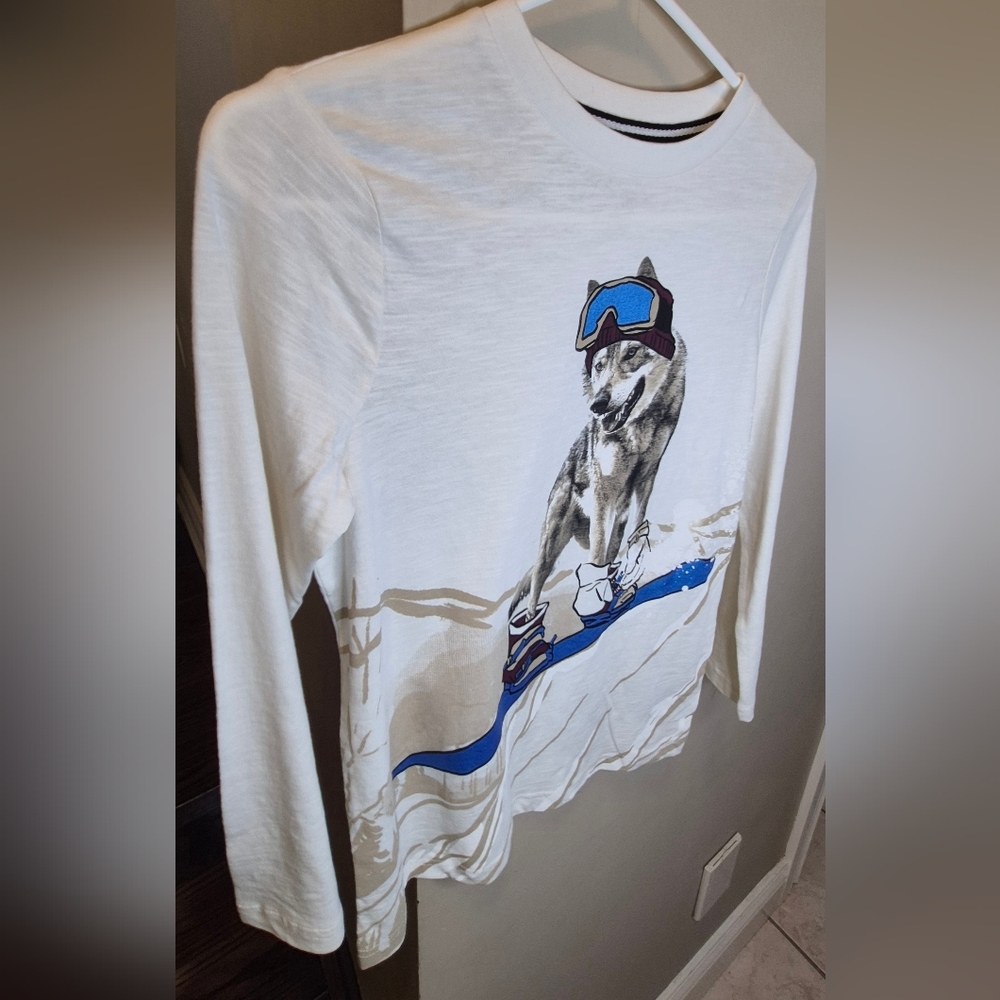 Kids Snowboarding Dog Graphic Tee - White - Picture 5 of 9